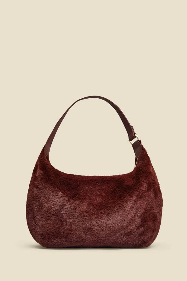Brown Faux Fur Shoulder Bag 4 Brown Faux Fur Shoulder Bag - Image 2