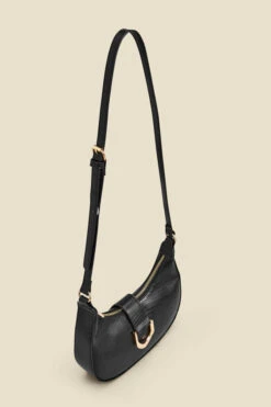 Black Snake Hoop Clasp Scoop Longline Shoulder Bag 10 Black Snake Hoop Clasp Scoop Longline Shoulder Bag -Sosandar Fashion Store web 2307 box a23ac012bk0001 b