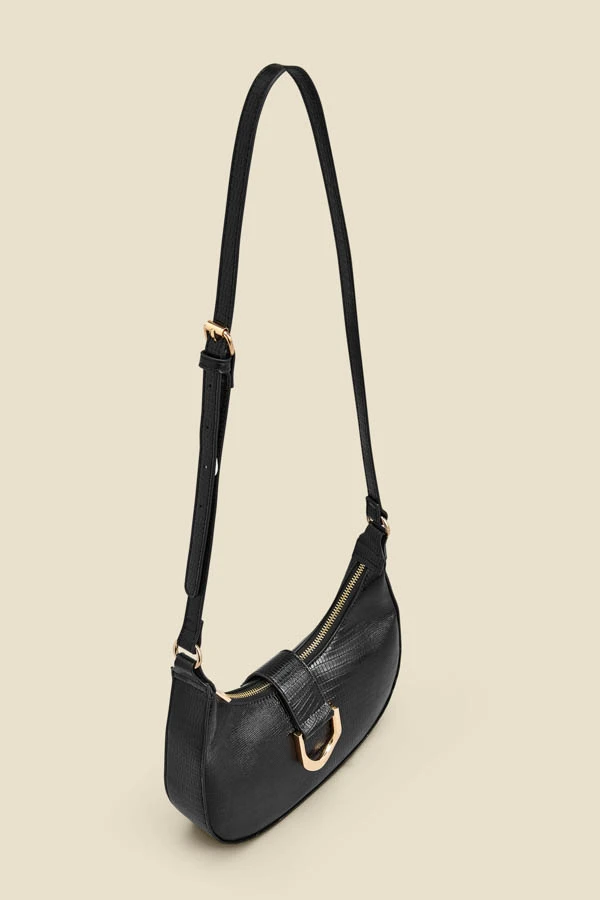 Black Snake Hoop Clasp Scoop Longline Shoulder Bag 5 Black Snake Hoop Clasp Scoop Longline Shoulder Bag - Image 3