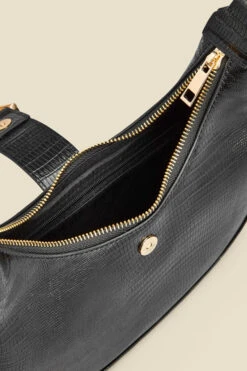 Black Snake Hoop Clasp Scoop Longline Shoulder Bag 12 Black Snake Hoop Clasp Scoop Longline Shoulder Bag -Sosandar Fashion Store web 2307 box a23ac012bk0001 d