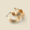 Gold Ridged Hoop Earrings 2 Gold Ridged Hoop Earrings -Sosandar Fashion Store web 2307 box a23ac020mc0003 a