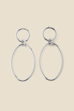Silver Oval Hoop Drop Earrings -Sosandar Fashion Store web 2307 box a23ac025mc0005 b rc