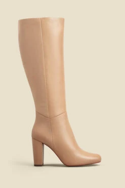Blake Taupe Leather Knee High Boot