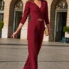 Burgundy Faux Wrap Chain Detail Wide Leg Jumpsuit 1 Burgundy Faux Wrap Chain Detail Wide Leg Jumpsuit -Sosandar Fashion Store web 2308 49 a23jj005rd0004 49 123 rt 2