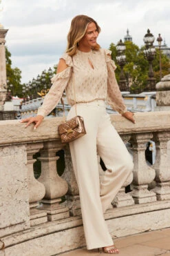 Gold Metallic Diamante Quilted Clasp Detail Cross Body Bag -Sosandar Fashion Store web 2308 71 a23tw036iv0001 a23bw037we0001 71 009 2