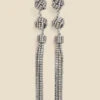 Silver Triple Knot Detail Drop Earrings -Sosandar Fashion Store web 2308 box a23ac027mc0005 a