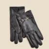 Black Leather Snaffle Trim Gloves 1 Black Leather Snaffle Trim Gloves -Sosandar Fashion Store web 2308 box a23ac062bk0001 a