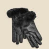 Black Leather Faux Fur Trim Gloves 2 Black Leather Faux Fur Trim Gloves -Sosandar Fashion Store web 2308 box a23ac063bk0001 a