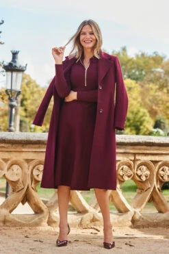 Burgundy Premium Longline Wool Mix Coat 14 Burgundy Premium Longline Wool Mix Coat -Sosandar Fashion Store web 2309 04 a23dk290rd0011 04 198 1