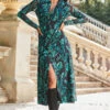 Black & Green Butterfly Print Mesh Shirt Dress