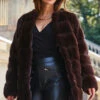 Dark Brown Faux Fur Coat -Sosandar Fashion Store web 2309 142 a23ow019pt0004 142 046