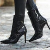 Black Patent Pointed Toe Ankle Boot -Sosandar Fashion Store web 2309 142 a23ow019pt0004 142 145
