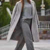 Grey Double Breasted Tab Sleeve Coat -Sosandar Fashion Store web 2309 148 s23ow002gy0002 a23bw005gy0014 148 026
