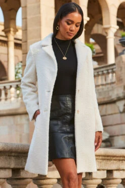 Cream Borg Button Front Coat 12 Cream Borg Button Front Coat -Sosandar Fashion Store web 2309 150 a23ow018nl0001 150 095