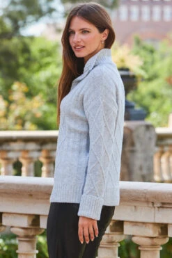 Light Grey Half Zip Cable Knit Jumper 10 Light Grey Half Zip Cable Knit Jumper -Sosandar Fashion Store web 2309 162 s23tk701gy0003 162 192