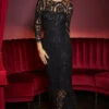 Black Luxe Lace Pencil Dress -Sosandar Fashion Store web 2309 218 a23dw030bk0001 218 063