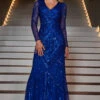 Sapphire Blue Premium Embellished Sequin Maxi Dress -Sosandar Fashion Store web 2309 36 a23dw008be0028 36 108 2
