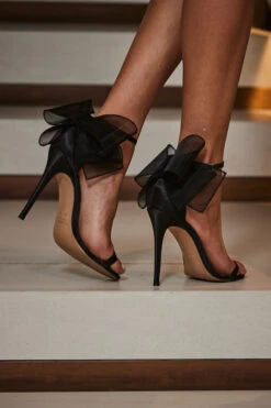 Black Stunning Bow Detail Stiletto Sandal 16 Black Stunning Bow Detail Stiletto Sandal -Sosandar Fashion Store web 2309 61 a23dw033bk0001 61 110