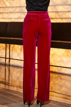 Raspberry Pink Velvet Wide Leg Trousers 12 Raspberry Pink Velvet Wide Leg Trousers -Sosandar Fashion Store web 2309 67 a23bw018pk0026 a23ow051pk0026 67 173