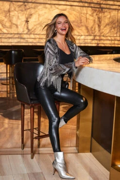 Black Popper Detail Faux Leather Leggings 14 Black Popper Detail Faux Leather Leggings -Sosandar Fashion Store web 2309 69 a23tw003bk0001 69 011 1