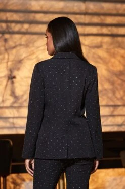 Petite Black Luxury Sparkling Diamante Stud Blazer 11 Petite Black Luxury Sparkling Diamante Stud Blazer -Sosandar Fashion Store web 2309 71 a23ow037bk0001 a23bw007bk0001 s23tw089bk0001 71 076 1