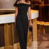 Black Bardot Feather Trim Jumpsuit -Sosandar Fashion Store web 2309 73 a23jj001bk0001 73 112 2