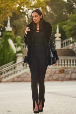 Black Faux Leather Coat With Faux Fur Trim 14 Black Faux Leather Coat With Faux Fur Trim -Sosandar Fashion Store web 2309 88 a23op007bk0001 a23bj002bk0001 a20tk001bk0001 88 013