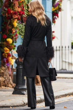 Black Luxe Faux Suede & Fur Afghan Coat 11 Black Luxe Faux Suede & Fur Afghan Coat -Sosandar Fashion Store web 2310 05 a23op002bk0001 a20tk008bk0001 s23bp001bk0001 05 066