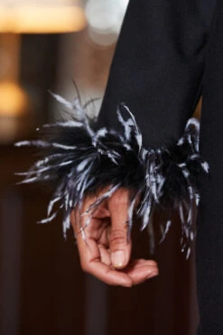 Black Keyhole Detail Feather Cuff Shift Dress 18 Black Keyhole Detail Feather Cuff Shift Dress -Sosandar Fashion Store web 2310 17 a23dw064bk0001 17 135