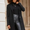 Black Stud Sleeve Detail Formal Coat