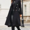 Black Double Breasted Longline Wool Coat 1 Black Double Breasted Longline Wool Coat -Sosandar Fashion Store web 2310 45 a23ow026bk0001 a23bp013bk0001 45 048
