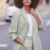 Mint Green Relaxed Fit Double Breasted Blazer -Sosandar Fashion Store web 2311 17 s24ow053gn0026 17 107 1