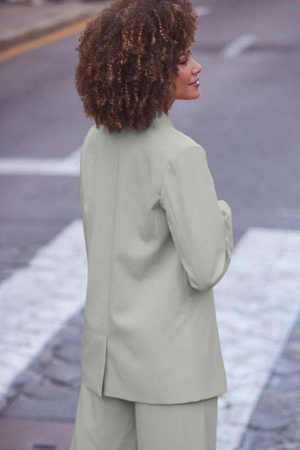 Mint Green Relaxed Fit Double Breasted Blazer 6 Mint Green Relaxed Fit Double Breasted Blazer - Image 4