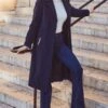 Navy Blue Premium Longline Coat