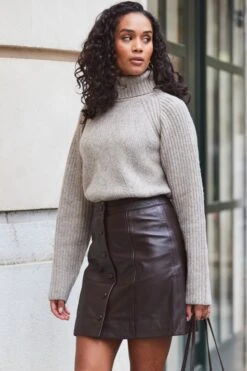 Mocha Brown Stitch Detail Roll Neck Jumper 12 Mocha Brown Stitch Detail Roll Neck Jumper -Sosandar Fashion Store web 2311 47 a23tk262bn0024 s23sl005pt0004 47 1525