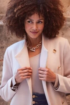 Stone Funnel Neck Coat With Pockets -Sosandar Fashion Store web 2311 8 s24ow016bn0003 8 144