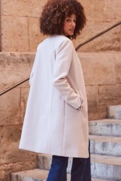 Stone Funnel Neck Coat With Pockets -Sosandar Fashion Store web 2311 8 s24ow016bn0003 8 167