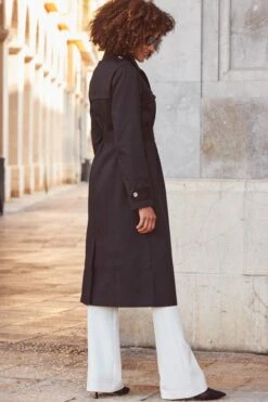 Black Longline Trench Coat With Faux Leather Trim 13 Black Longline Trench Coat With Faux Leather Trim -Sosandar Fashion Store web 2311 65 a23ow015bk0001 s23bw013iv0001 a20tk008nl0001 65 14330