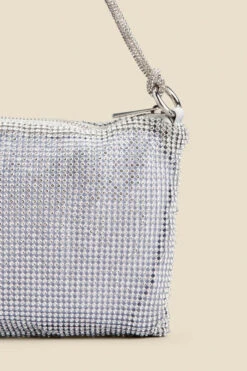 Silver Rhinestone Knot Detail Bag -Sosandar Fashion Store web 2311 box a23ac016mc0005 c