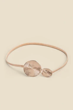 Gold Hammered Round Double Clasp Belt