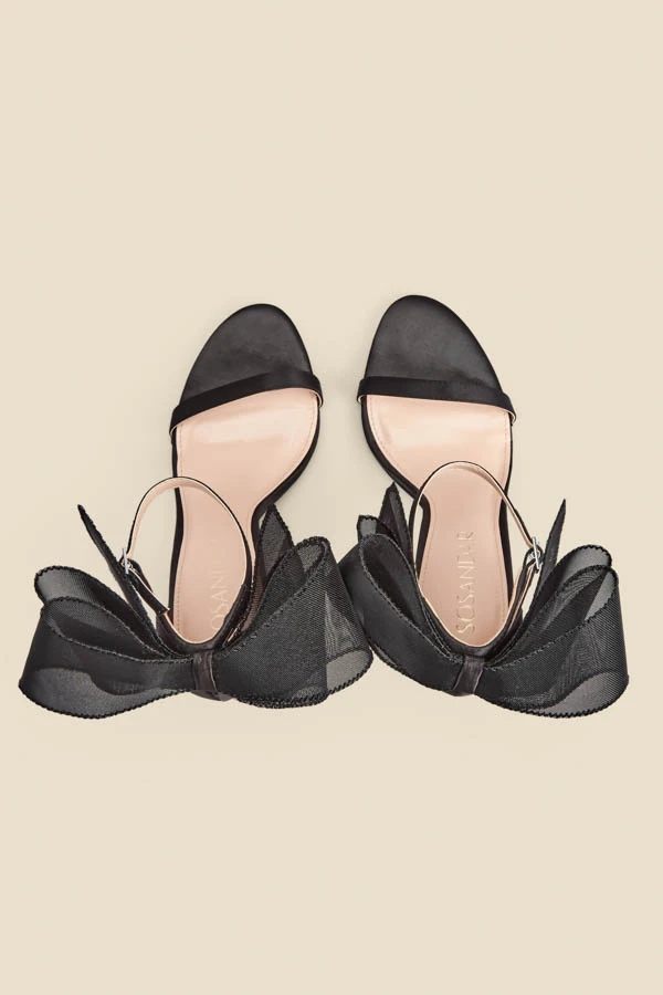 Black Stunning Bow Detail Stiletto Sandal 9 Black Stunning Bow Detail Stiletto Sandal - Image 7
