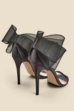 Black Stunning Bow Detail Stiletto Sandal 20 Black Stunning Bow Detail Stiletto Sandal -Sosandar Fashion Store web 2311 box a23fw085bk0001 d