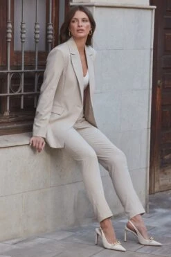 Natural Waist Cinching Blazer 12 Natural Waist Cinching Blazer -Sosandar Fashion Store web 2401 02 s24ow059nl0003 s24bw037nl0003 02 166