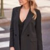 Petite Black Relaxed Fit Double Breasted Blazer -Sosandar Fashion Store web 2401 37 a23bp018bk0001 s24ow069bk0001 37 139rt 2