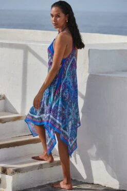 Blue Scarf Print Hanky Hem Beach Dress 11 Blue Scarf Print Hanky Hem Beach Dress -Sosandar Fashion Store web 2401 78 s24rw006befl01 s24hj007be0001 78 063 1