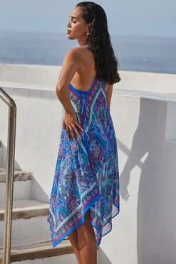 Blue Scarf Print Hanky Hem Beach Dress 10 Blue Scarf Print Hanky Hem Beach Dress -Sosandar Fashion Store web 2401 78 s24rw006befl01 s24hj007be0001 78 085 1