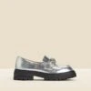 Silver Chain Trim Chunky Loafers 2 Silver Chain Trim Chunky Loafers -Sosandar Fashion Store web 2401 box a23fw126mc0005 a