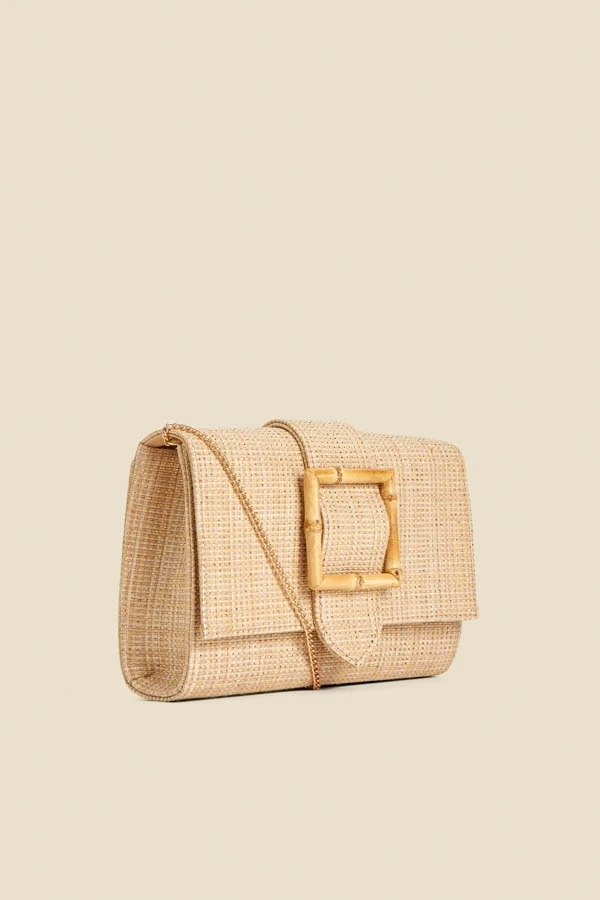 Natural Raffia Bamboo Clasp Detail Clutch Bag 5 Natural Raffia Bamboo Clasp Detail Clutch Bag - Image 3