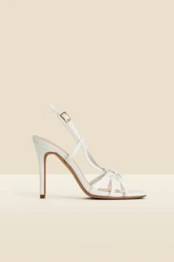 White Strappy Square Toe Sandals -Sosandar Fashion Store web 2401 box s24fw012we0001 a