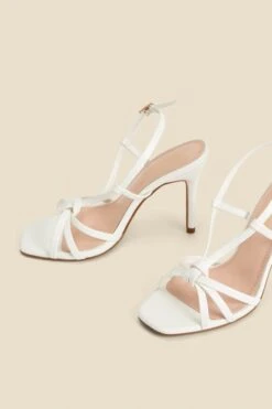 White Strappy Square Toe Sandals -Sosandar Fashion Store web 2401 box s24fw012we0001 c